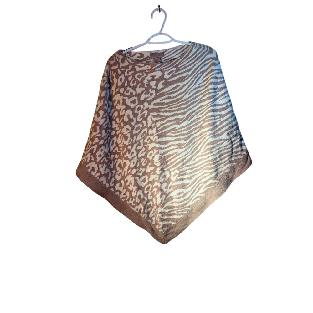 Barefoot Dreams OS Animal Print Ocean Breeze Poncho Ultra Lite Cozy Chic